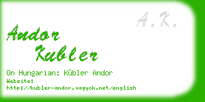 andor kubler business card